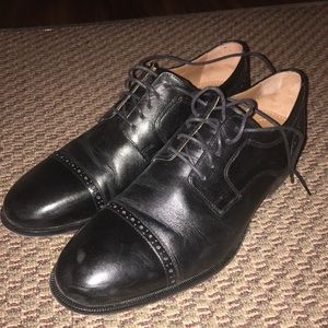 Johnson & Murphy black leather dress shoes